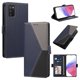 thumbnail image 1 of Cartera para Samsung Galaxy A02s en PU Tricolor, Funda con Solapa, Azul Oscuro, 1 of 6