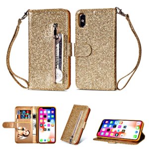 Foxdock - Funda Para Elegante Funda Iphone Xs Max Glitter Con Cremallera-Ideal Para El Uso Diario