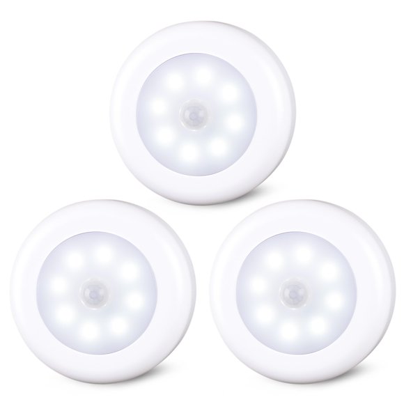 Juego de 3 luces LED con sensor de movimiento STAR-SPANGLED de 8 cm