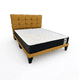 thumbnail image 1 of Cama europea 2 plazas + Colchon con respaldo y bases divididas Lino Mostaza, 1 of 4