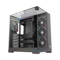 Xyz Gaming - Gabinete Gamer Xyz Tesseract, Vidrio Panorámico 3D, Doble Cámara, 4X Fans Argb, Atx, Black