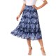 thumbnail image 1 of INSPIRE CHIC Falda Floral de Mujer con Volantes en Capas de Chifón Línea A Maxi Falda Azul Oscuro M, 1 of 6