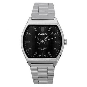 Reloj Casio Para Hombre Analógico Estándar De Acero Inoxidable Con Esfera Negra Y Cuarzo Mtp-B140D-1A