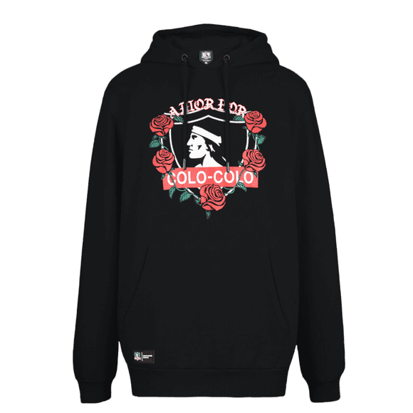POLERÓN STREET MACHINE COLO-COLO URBANO HOODIE ROSAS AMOR ETERNO | CCPOLI2544NE - Talla M