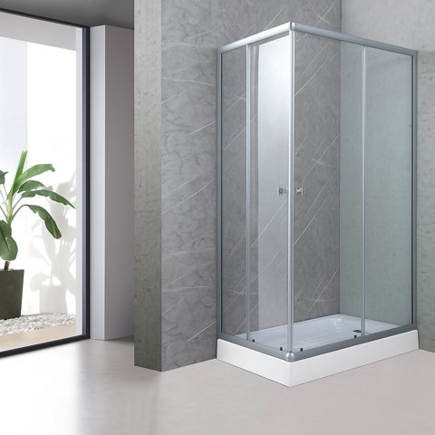 Joytek - Shower Rectangular Lens Vidrios Transparentes 120X80Cm (Incluye Receptáculo)