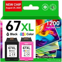 Cartuchos De Tinta Pitooler 67Xl Paquete Combo Negro/Color