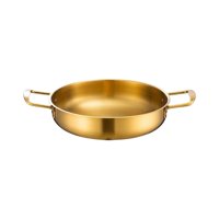 Magideal - Cacerola Para Fideos Ramen Coreanos, Cacerola Para Sopa De Fideos Instantáneos, Cacerola Con Asas Para Uso En Exteriores , 24 Cm De Oro