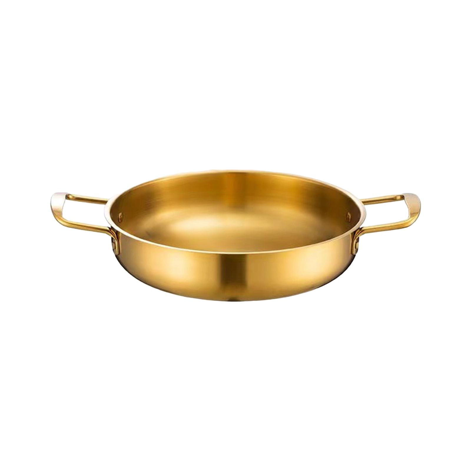 Magideal - Cacerola Para Fideos Ramen Coreanos, Cacerola Para Sopa De Fideos Instantáneos, Cacerola Con Asas Para Uso En Exteriores , 24 Cm De Oro