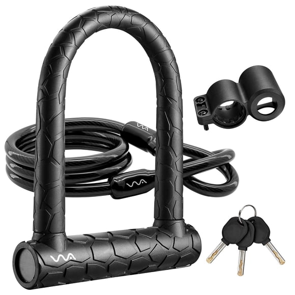 Bike U Lock VVA Heavy Duty Combination de 20 mm con cable de seguridad