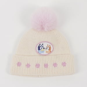 Gorro Con Pompón Niña Flores Rosado Bingo & Bluey