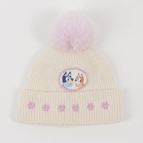 Gorro con Pompón Niña Flores Rosado Bingo & Bluey