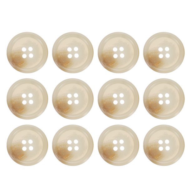 Uxcell 12 piezas de botones de costura de resina, 25mm 1 pulgada 4 agujeros botones redondos para abrigo, traje de hombre, ropa de vestir, caqui