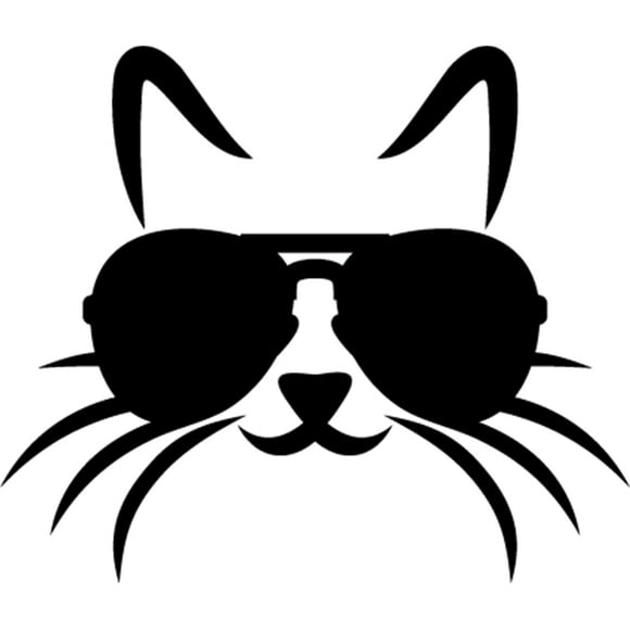 Sticker Cat Wearing Sunglasses Gato Lentes Auto Camioneta