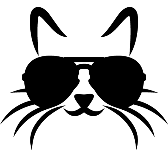 Rienda Libre - Sticker Cat Wearing Sunglasses Gato Lentes Auto Camioneta