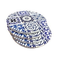 Oem - Set 4 Posavasos Colorido Ceramica Y Corcho 4 Piezas Redondo M8