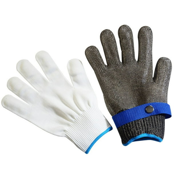 Guantes anticorte para matar peces, protección anticorte para las manos, guantes de acero inoxidable con alambre de metal y hierro.