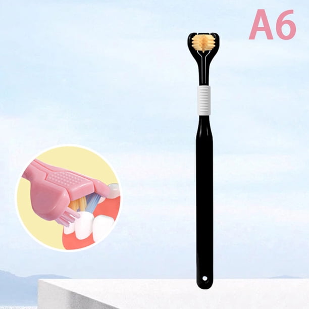 3D Stereo Three-Sided Toothbrush Ultra Fine Soft Hair Adult Toothbrush Tongue Scraper Deep Cleaning Health Oral Care Teeth Brush