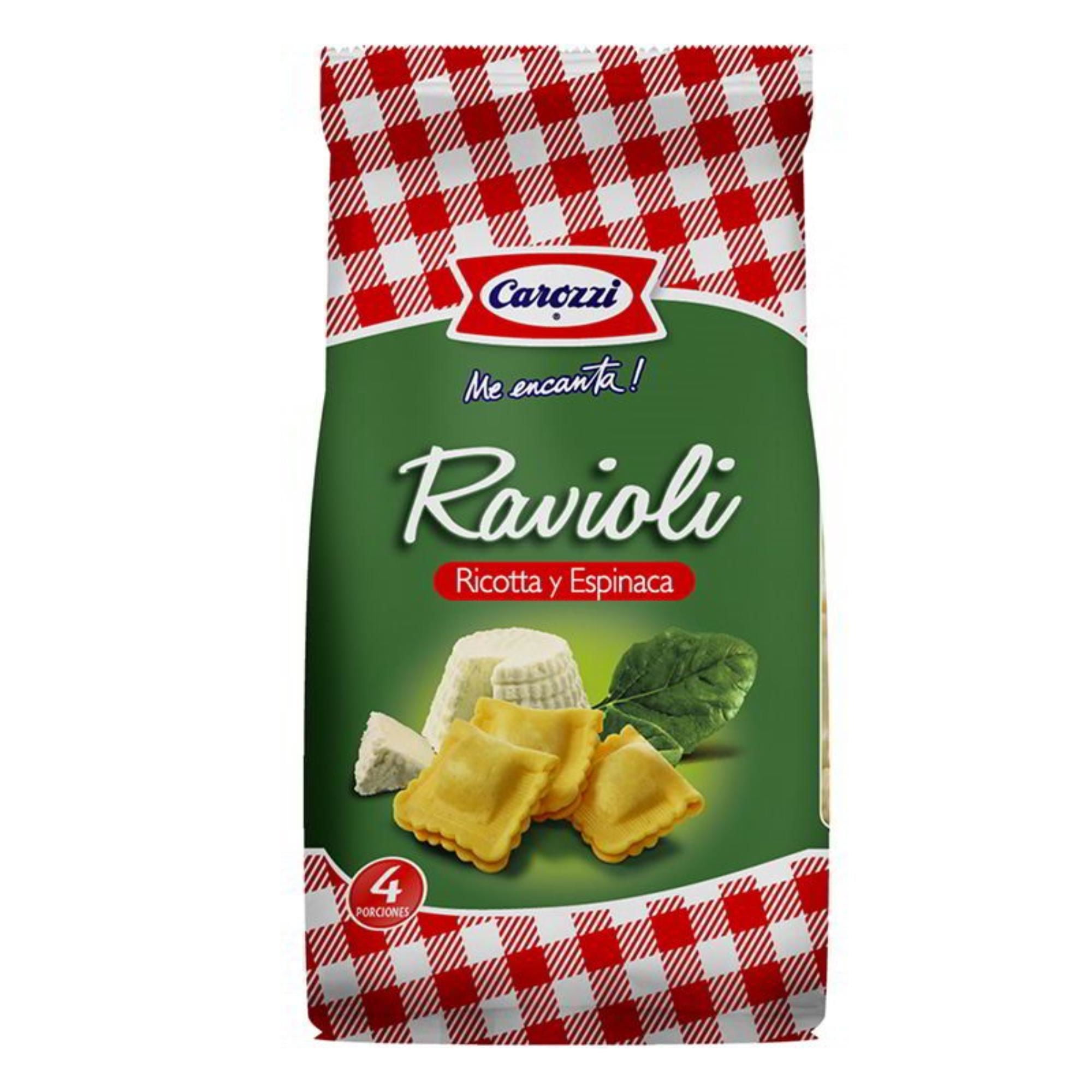 Fideo Pasta Ravioli Ricotta Y Espinaca Bolsa 400 g Carozzi