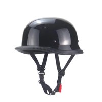 Ioensy - Casco De Motocicleta Medio Cómodo Para Bicicleta, Para Deportes, Scooter, Patinaje, Color Negro Brillante