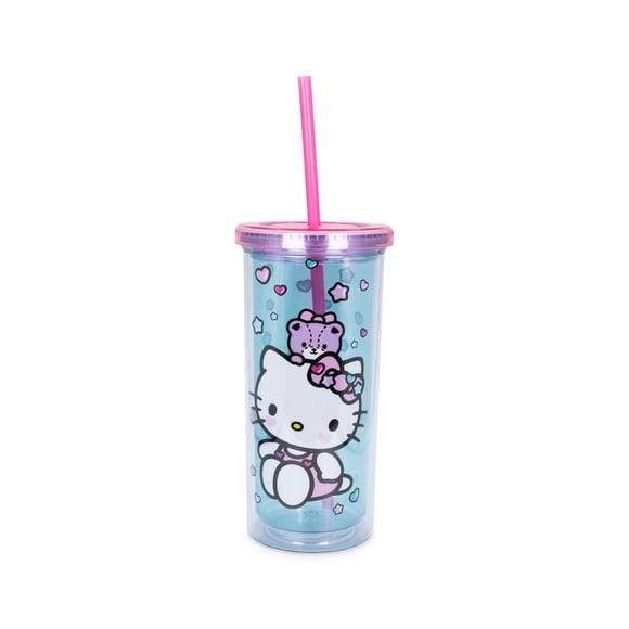 Vaso Sanrio Hello Kitty Stacked Donuts Carnival de 600 ml con pajita