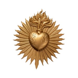 Bothyi - Sagrado Corazón Resina Decoración De La Pared De La Pared Trabajo De Arte De Pared Para Sacramentos De Inauguración De La Casa Oro