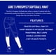 thumbnail image 4 of Pantalón de softball Mizuno Prospect para niña, color negro, talla L, 4 of 4