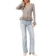 thumbnail image 2 of INSPIRE CHIC Cárdigan Suéter para Mujeres de Regreso a Clases Cuello en V Dobladillo con Volantes Plisado Abotonado Casual Manga Larga Abierto al Frente Suéteres XL Camel, 2 of 6