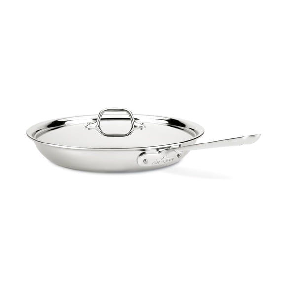 Sartén All-Clad D3 de acero inoxidable 30 cm con tapa plateada