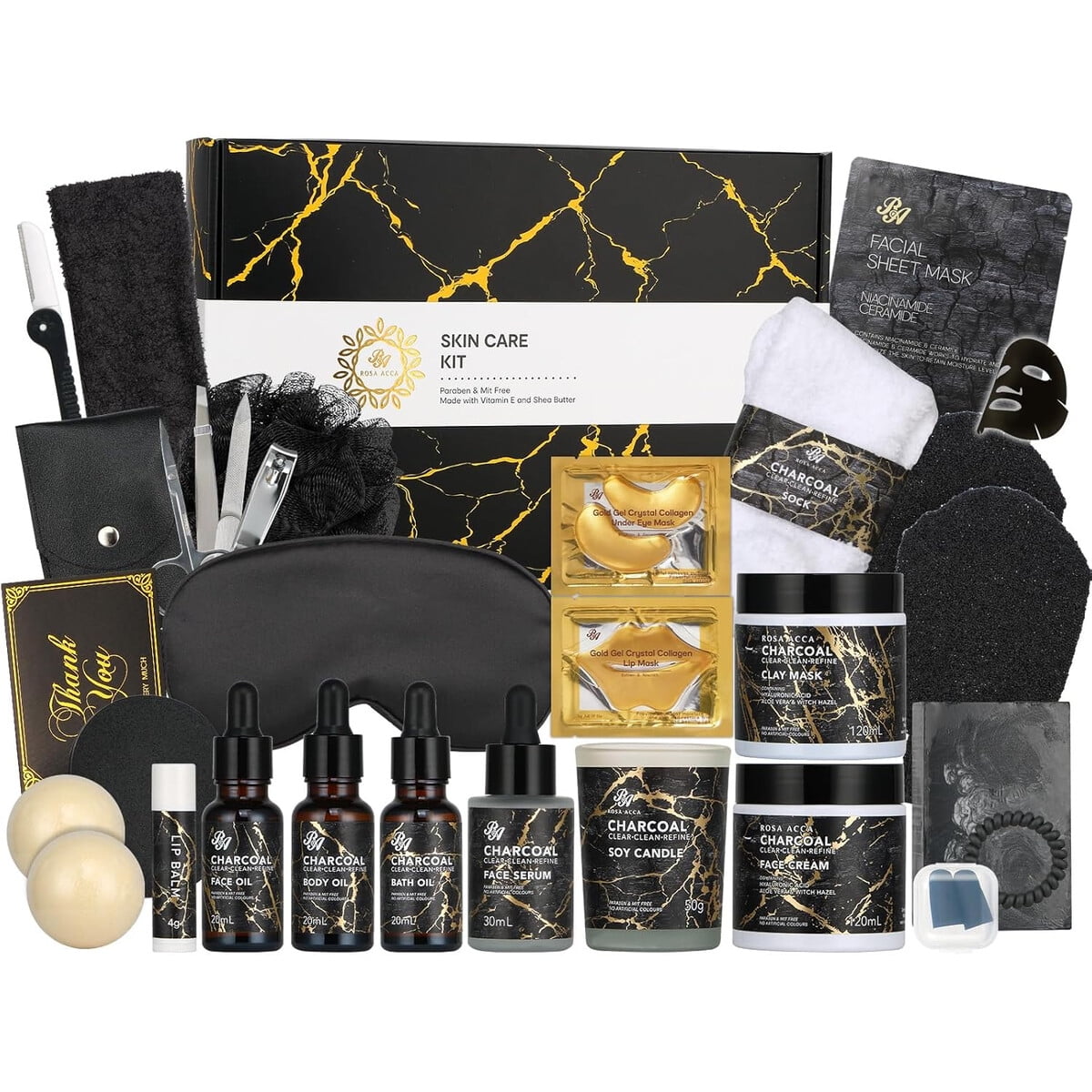 Set Cuidado Facial Corporal Rarosaacca 30 Piezas Carban
