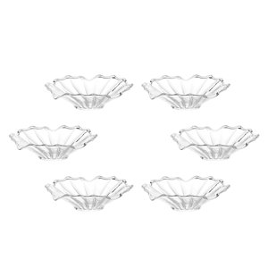 Magideal - Paquete De 6 Protectores Antigoteo Para Velas, Atrapasueños De Vidrio, Anillos Antigoteo, Platos Para Velas Y Bandejas Antigoteo Para Realzar La Estét Pétalo Acanalado