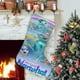 thumbnail image 1 of Casi Narval Tema: Calcetines de Navidad, fino lino blanco para colgar en escaleras y chimenea, decoración navideña para el hogar, regalo de Navidad. 45cm × 32cm, 1 of 5