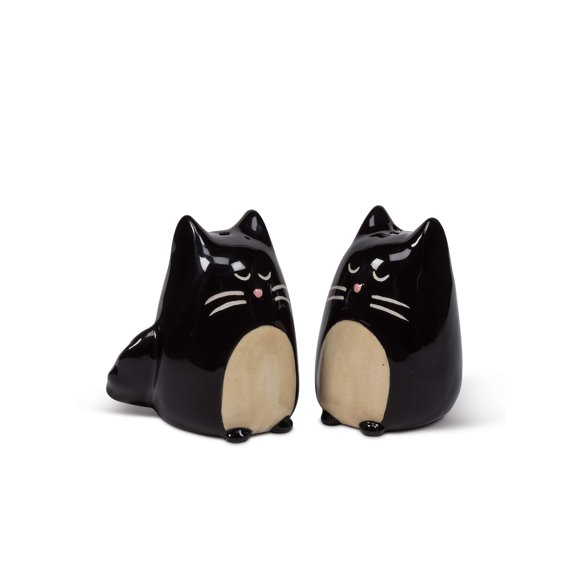 Juego de salero y pimentero Abbott Collection gato negro de 6 cm