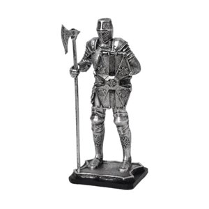 Bothyi - Figura De Caballero, Artesanía Coleccionable, Escultura Para Entrada, Dormitorio, Oficina, Color Plata
