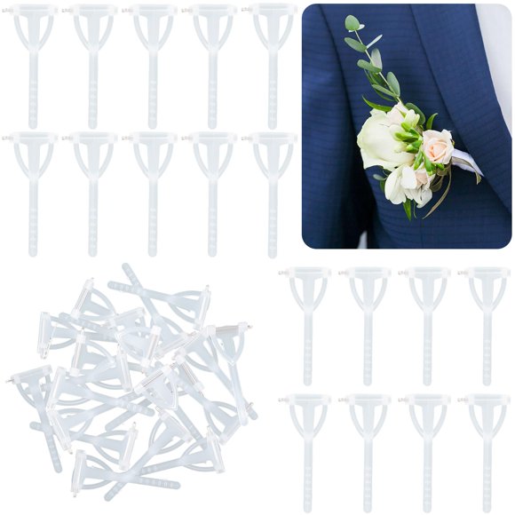 Pasadores transparentes para boutonniere Alpinleux 20 uds 2,5 cm