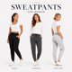 thumbnail image 2 of BottomLine 3 Pack Sweatpants Women, Fleece Women’s Joggers, 2 of 3