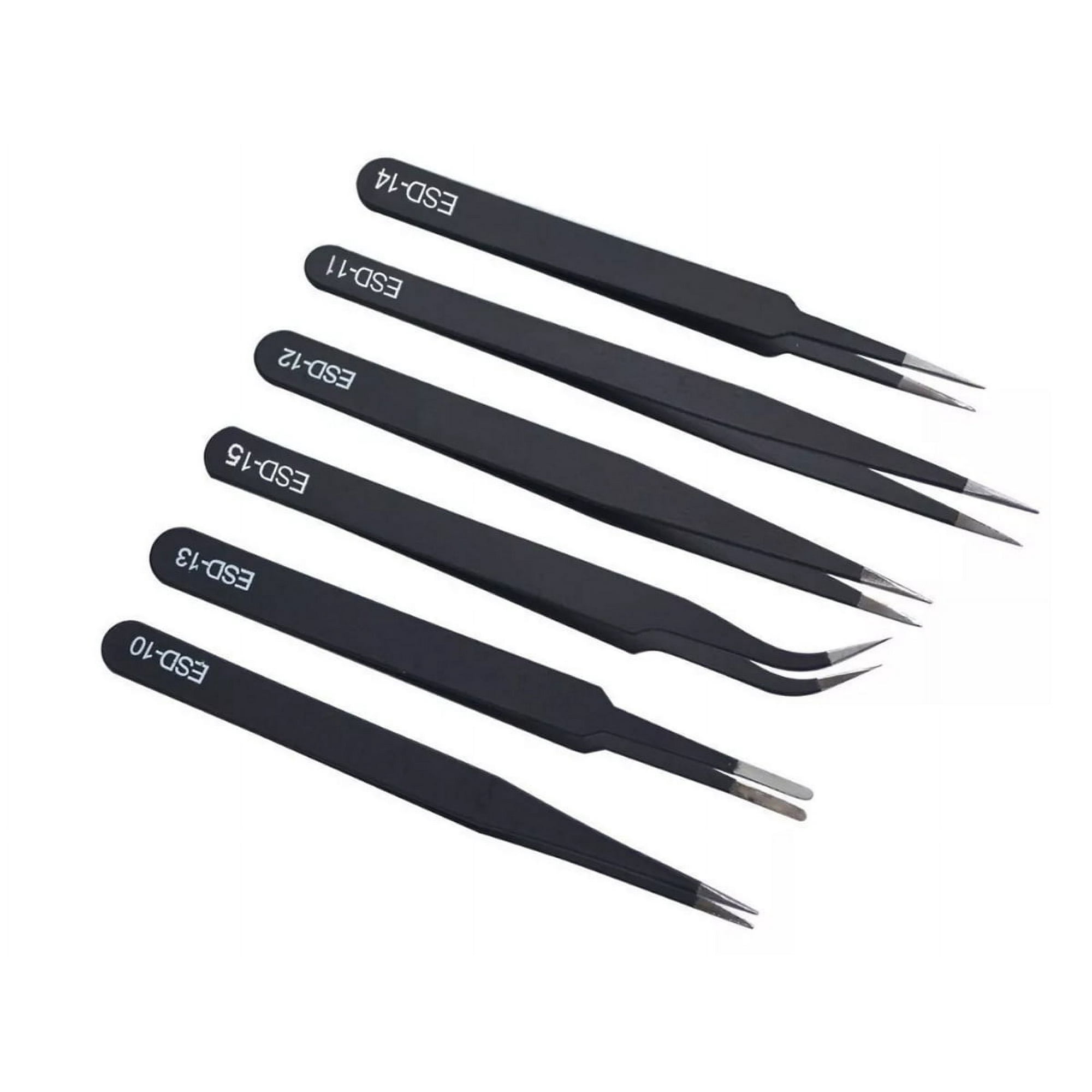 Genérico - Set De 6 Pinzas Antiestática De Acero Inoxidable