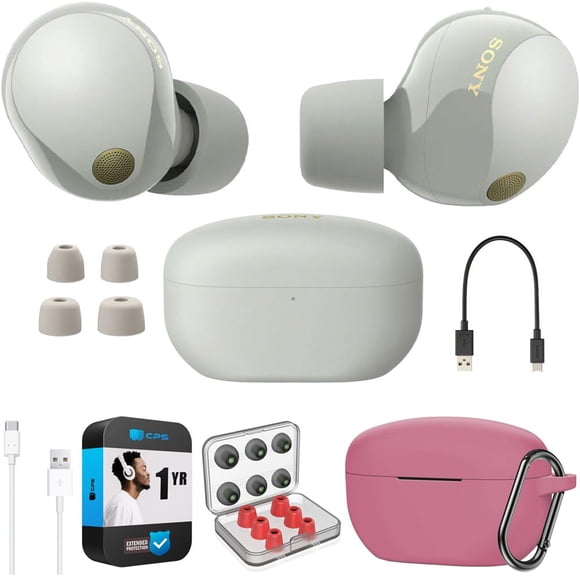 Auriculares Truly Wireless Wf 1000xm5 Con Funda Rosa Y Plata