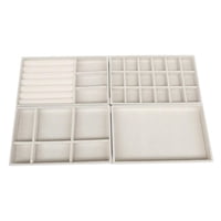 Magideal - 4 Uds Bandeja De Joyería Organizador Insertar Divisor Caja De Almacenamiento Vitrina Para Mujer Regalo Día De La Madre Regalos Reloj De Pared Pantalla , Beige