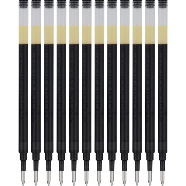 Recambios para bolígrafos PILOT G2, tinta de gel negra, punta fina de 0,7 mm, paquete de 12