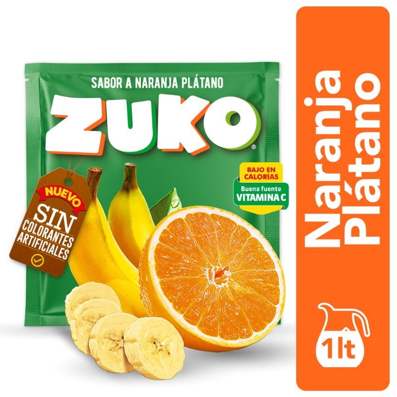 Refresco Sabor Naranja Plátano Sobre 15 g Zuko
