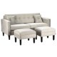 thumbnail image 3 of Sofa New Retro 3 Cuerpos Más 2 Pouf Felpa 00 Gris, 3 of 5