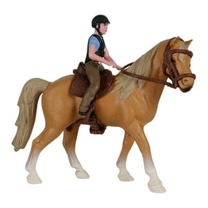 Sharplace - Caballo En Miniatura De Juguete Con Figura De Animal De Granja Con Estatua De Jinete Masculino