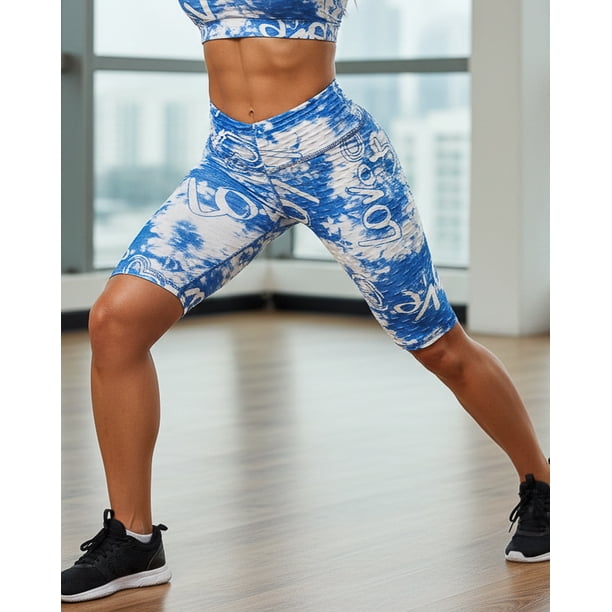 Calza Biker Mujer Tie Dye Love Texturizada Peruana
