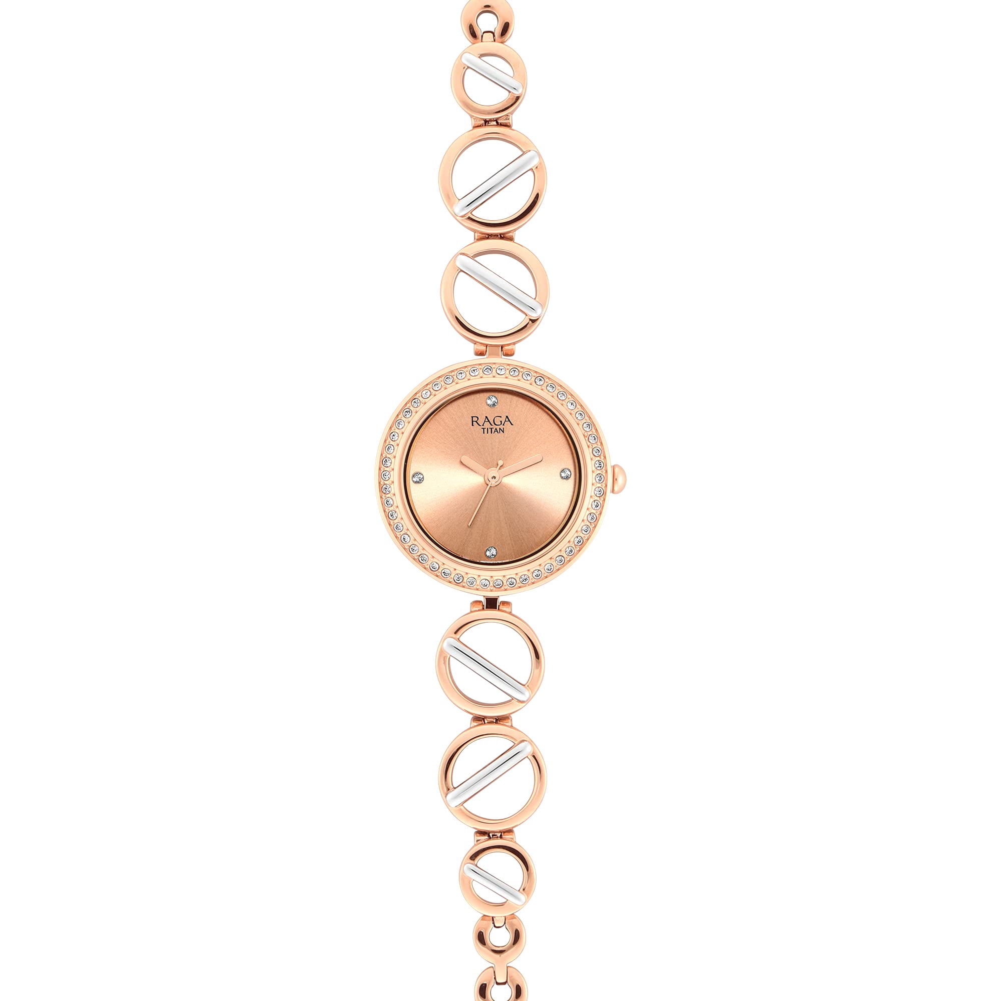 Reloj Titan 2643km01 Con Esfera En Tono Oro Rosa Y Caja Con Cristales