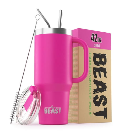 Cupcake de acero inoxidable Tumbler Greens Steel Beast de 1250 ml, color rosa