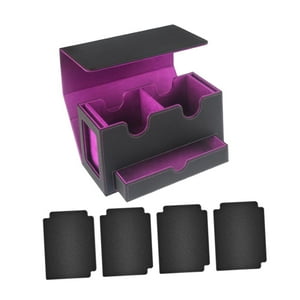Genérico - Caja Para Baraja De Cartas, Funda Protectora De Piel Sintética Con Cajón, Interior Morado