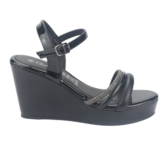 Sandalia Chalada Mujer Como-52 Negro Plataforma