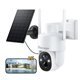 thumbnail image 1 of Cámara de seguridad solar Techage 2K con foco, conversación bidireccional, 1 of 9