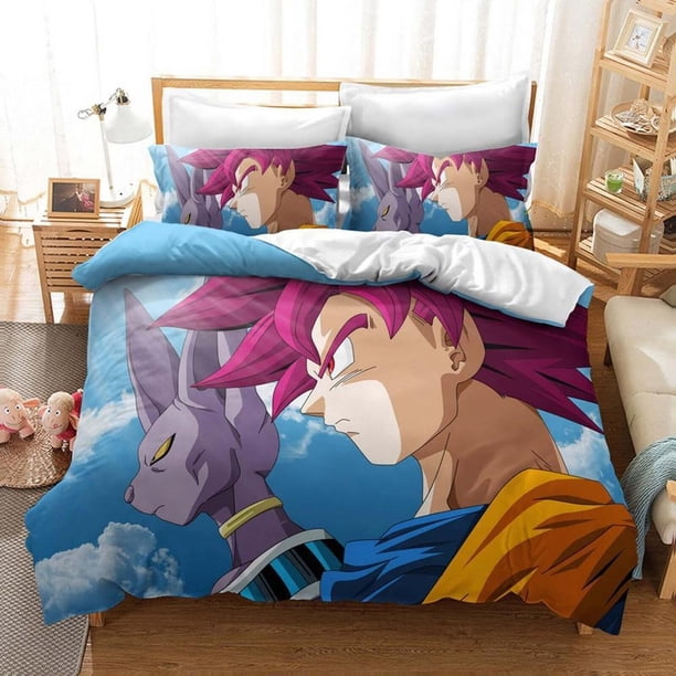 Dragon Ball Anime Quilt Duvet Cover Set Children Pillowcase Bedspread3-Piece Bedding Set