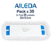 Aileda Repuesto Mopa Algodón 60Cm Doble Uso (Seco Y Húmedo) No Incluye El Palo （En Total 35 Unidades）